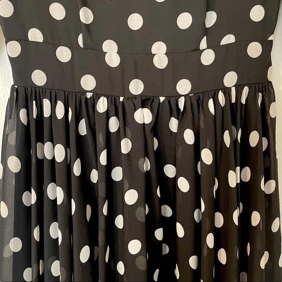 Floryday Women's Chiffon Polka Dot Half Sleeve Maxi Dress - Picture 14 of 16